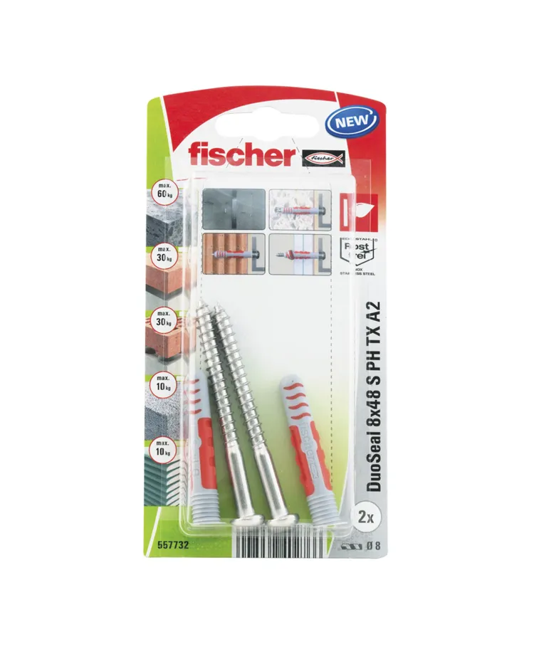 Tassello Fischer DuoSeal 8x48 S A2 K Blister 2 pezzi 