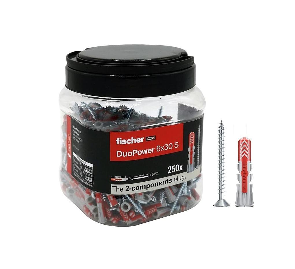 Tassello con vite DuoPower 6x30 S Fischer 250 pezzi 