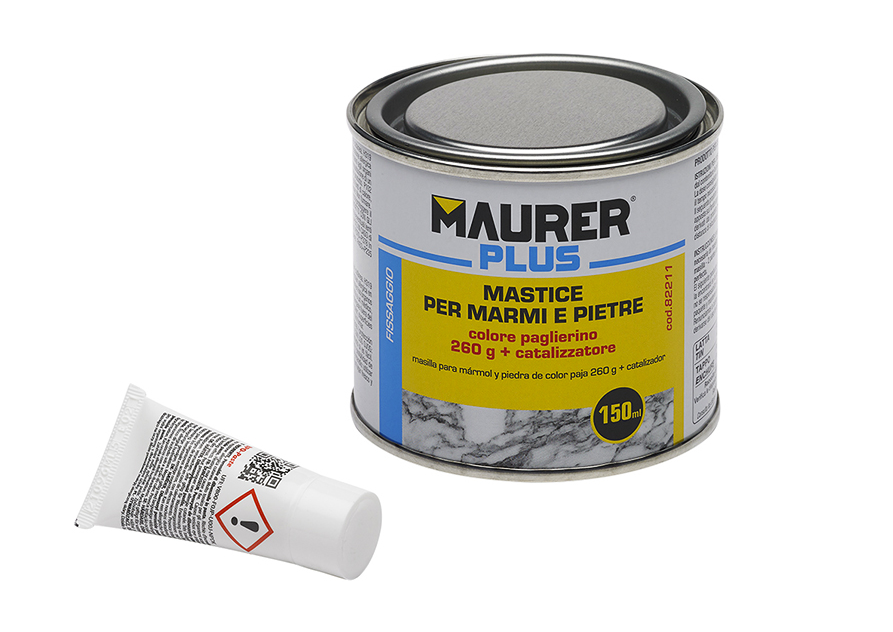 Mastice per marmi e pietre paglierino + catalizzatore Maurer 150ml Art. 82211