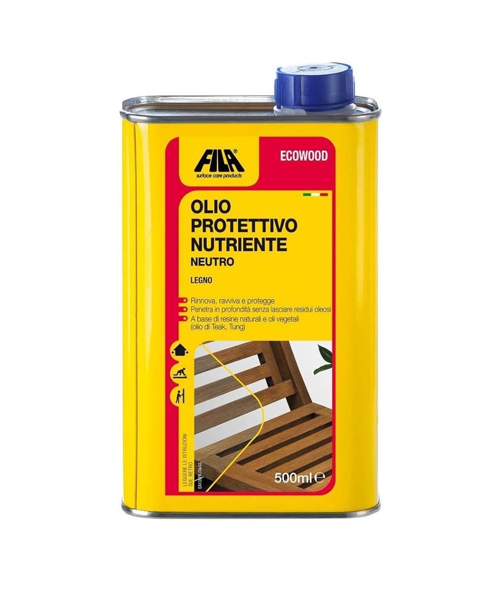 Olio protettivo nutriente neutro per legno Fila Ecowood 500ml