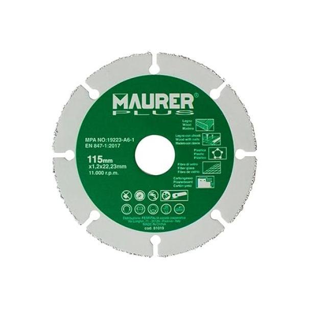 Disco universale per legno Maurer 115x1.2x22.23mm Art. 81019