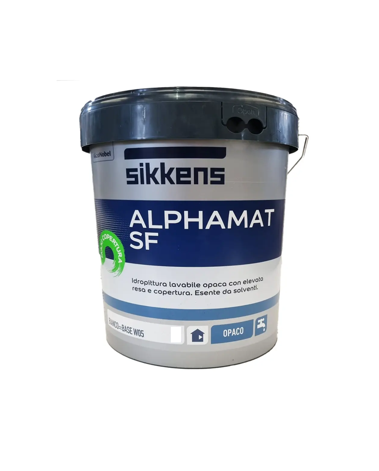 Idropittura lavabile Sikkens per interni Alphamat SF bianca 1 litro