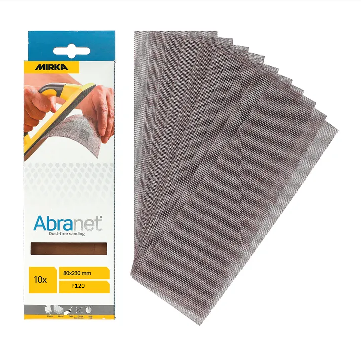 Strisce abrasive in rete Mirka Abranet 80x230mm P120 per levigare senza polvere 10 pezzi