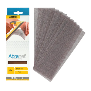 Strisce abrasive in rete  abranet 80x230mm p180 per levigare senza polvere 10 pezzi