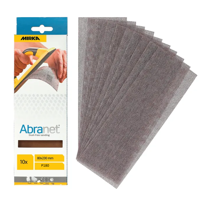 Strisce abrasive in rete Mirka Abranet 80x230mm P180 per levigare senza polvere 10 pezzi