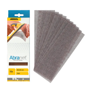 Strisce abrasive in rete  abranet 80x230mm p240 per levigare senza polvere 10 pezzi