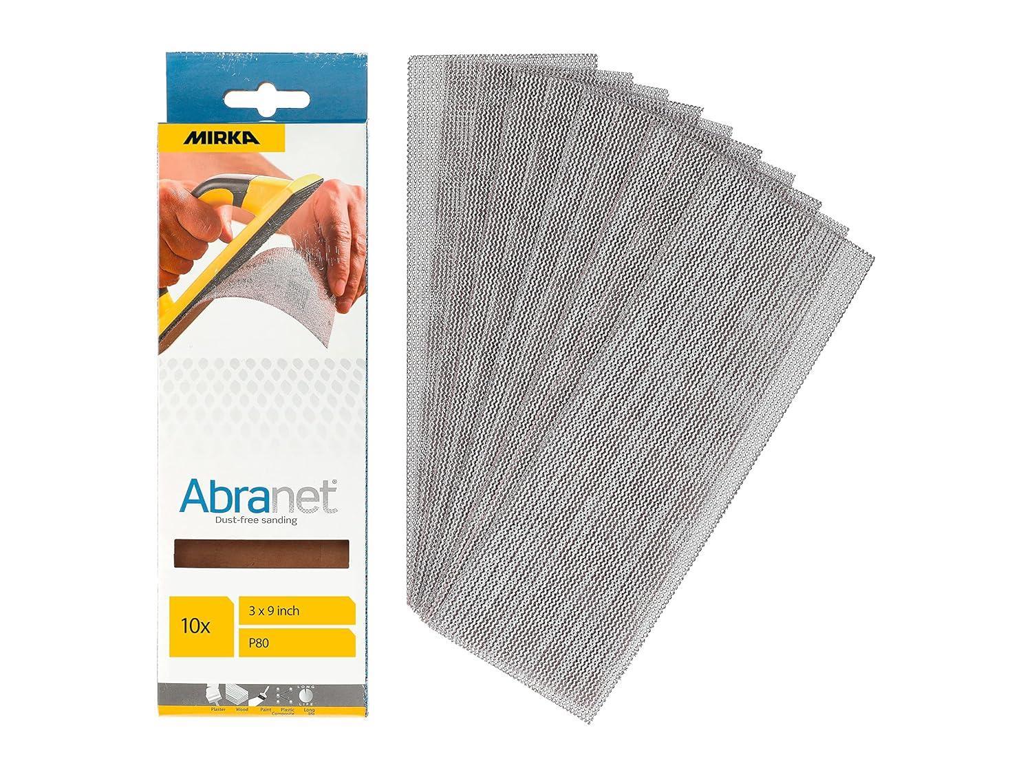 Strisce abrasive in rete Mirka Abranet 80x230mm P80 per levigare senza polvere 10 pezzi