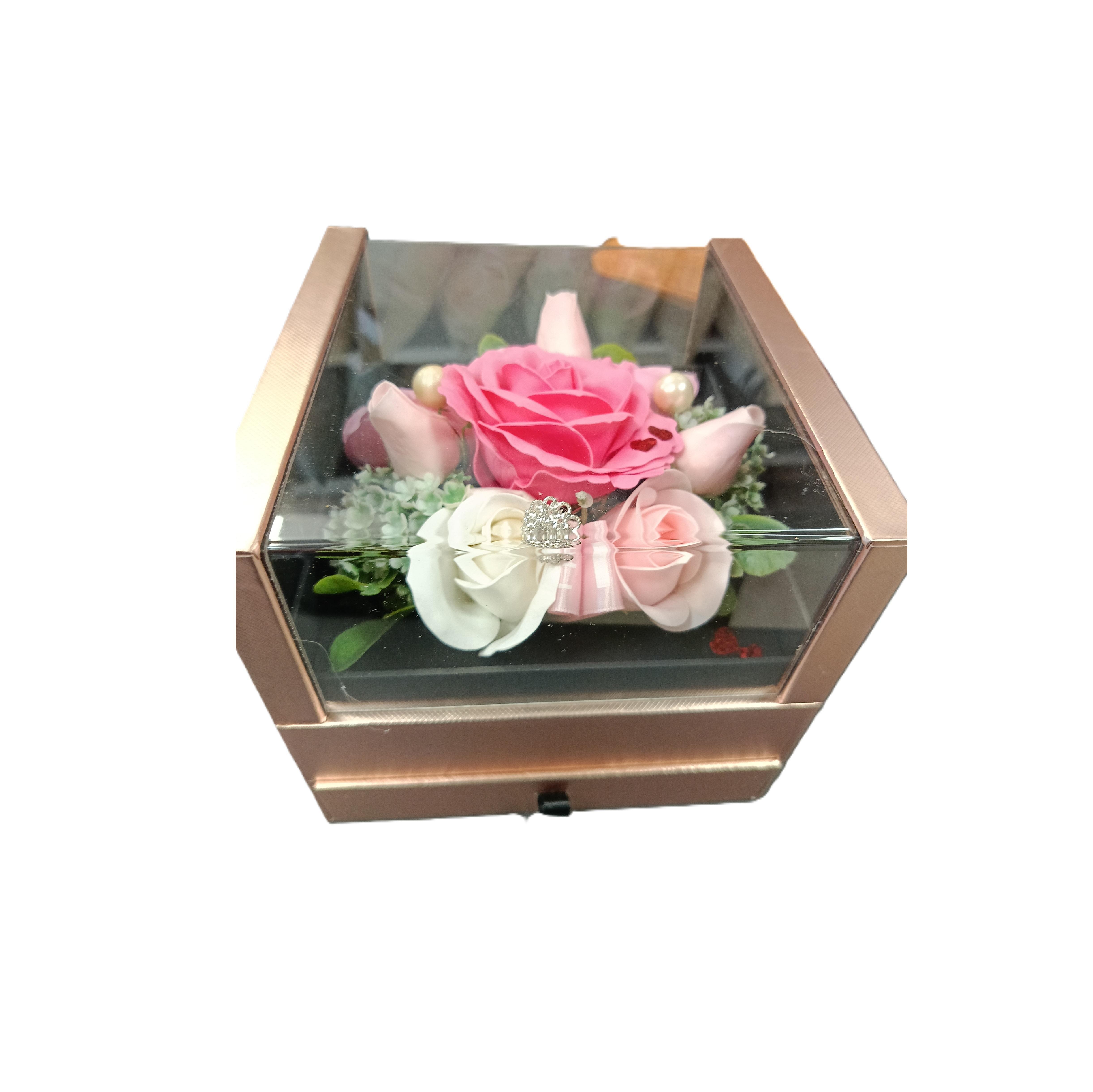 Scatola regalo Arpimex fiori rosa 17.5x18x16cm Art. A26992