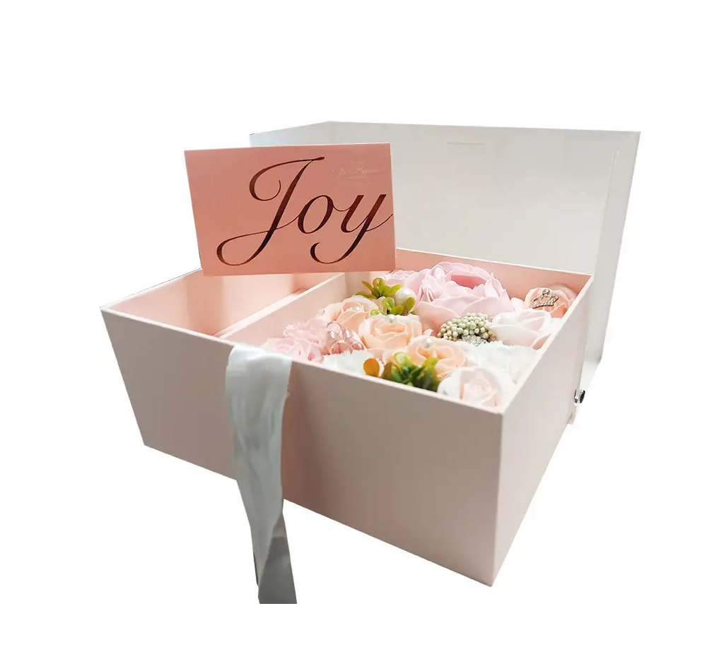Scatola regalo Arpimex fiori rosa 24.5x17x10cm Art. A26993