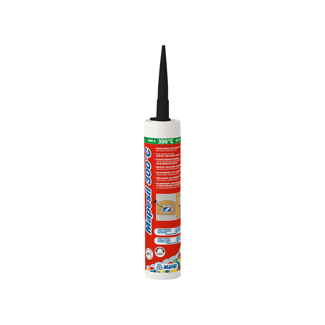 Sigillante acetico per alte temperature Mapei Mapesil 300u00b0 nero 300ml 