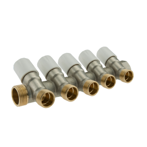 Collettore di distribuzione  con valvola di chiusura bianco 3/4 x 1/2 5 vie