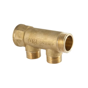 Collettore lineare in ottone giallo  3/4 x 1/2 2 vie