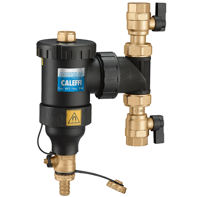 Defangatore con valvole di intercettazione Caleffi con magnete G1 1/4