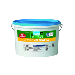 Idropittura murale lavabile per interni  classic malerweiss bianco 12.5 litri