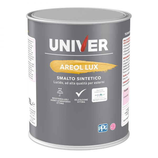 Smalto sintetico lucido PPG Univer Areol Lux per esterni 76 grigio smog 750ml