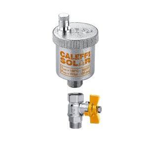 Valvola automatica di sfogo aria  per impianti solari 3/8m con rubinetto art. 250931