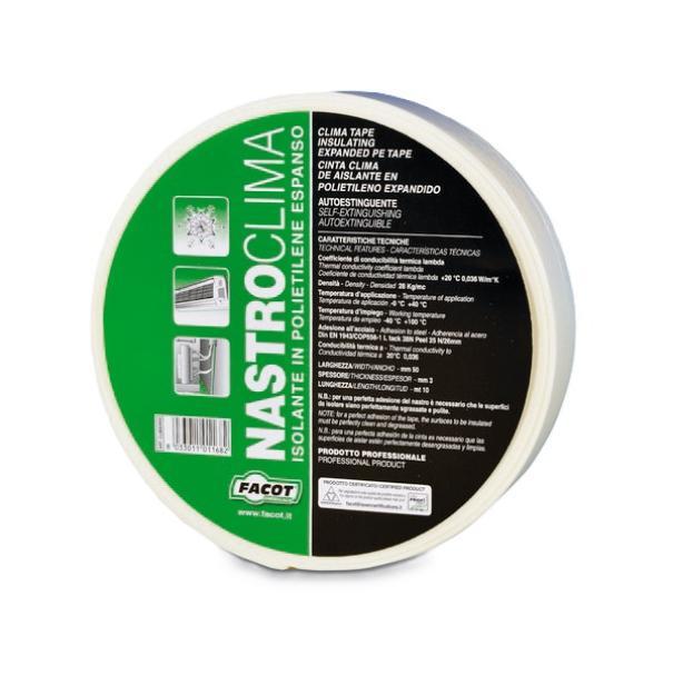 Nastro Clima isolante Facot per impianti di climatizzazione 50mm x 10 metri sp. 3mm