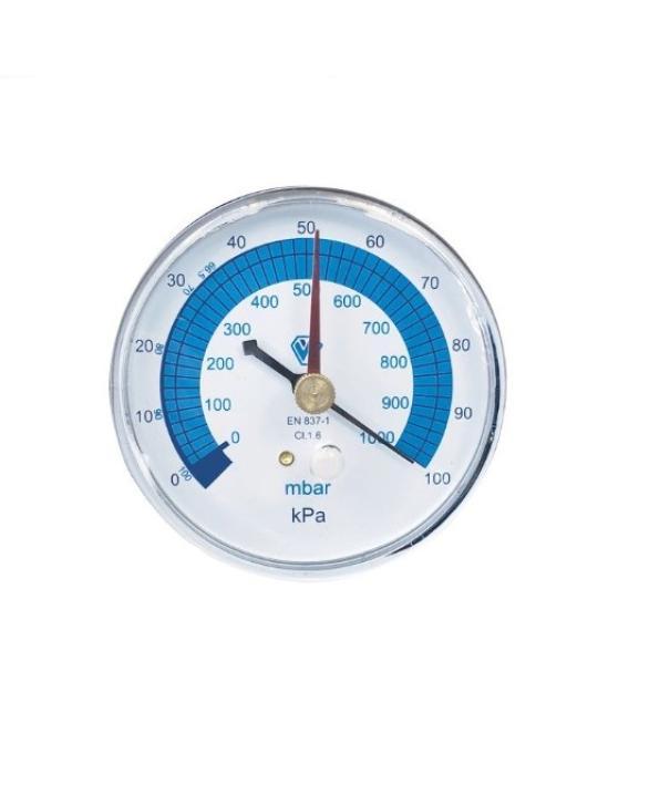 Vacuometro con attacco posteriore 1/8 NPT Wigam PF80/VC1 Art. 07041005