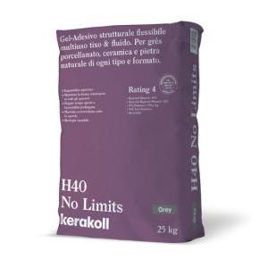 Adesivo multiuso  h40 no limits grigio per gres, ceramica e pietra naturale 25kg