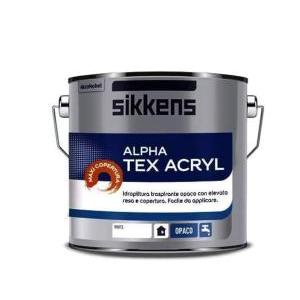 Idropittura traspirante opaca  alpha tex acryl bianca 2.5 litri