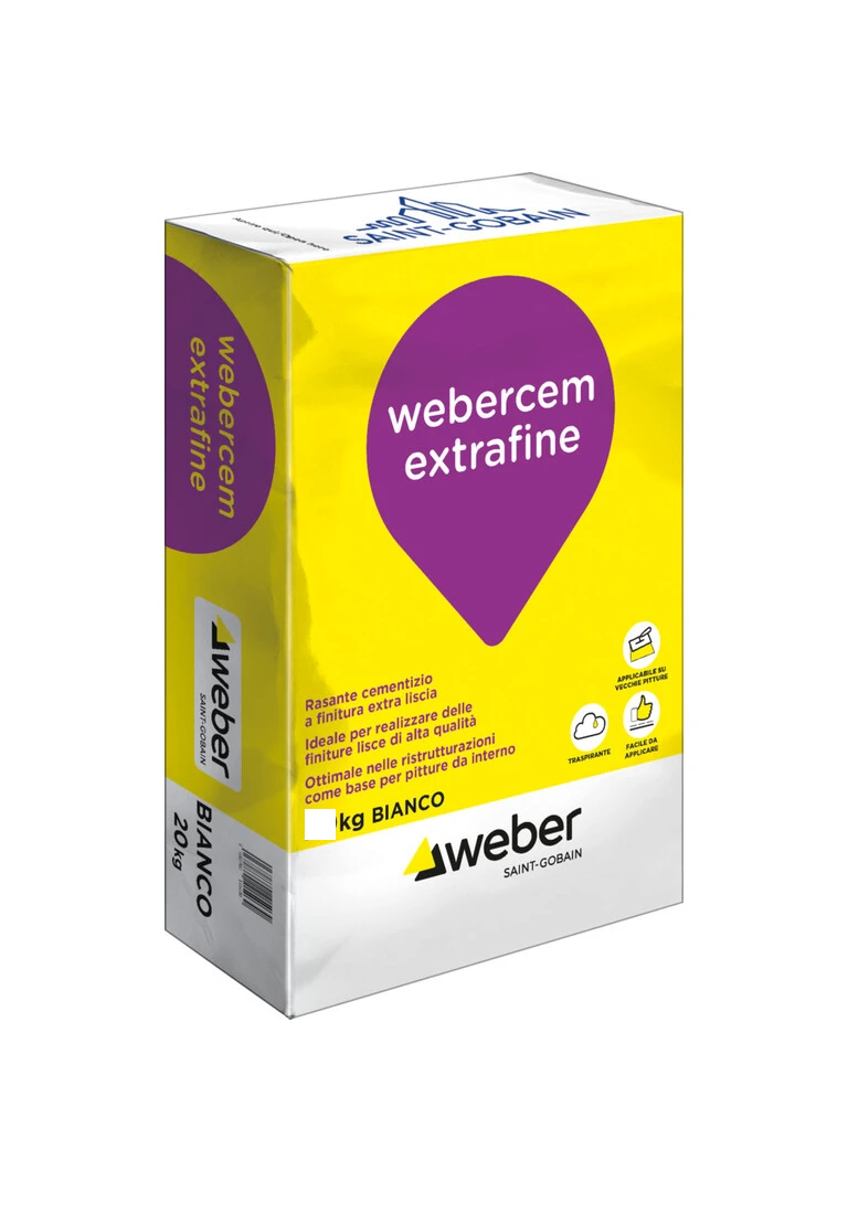 Rasante traspirante liscio Weber Cem Extrafine bianco 5kg