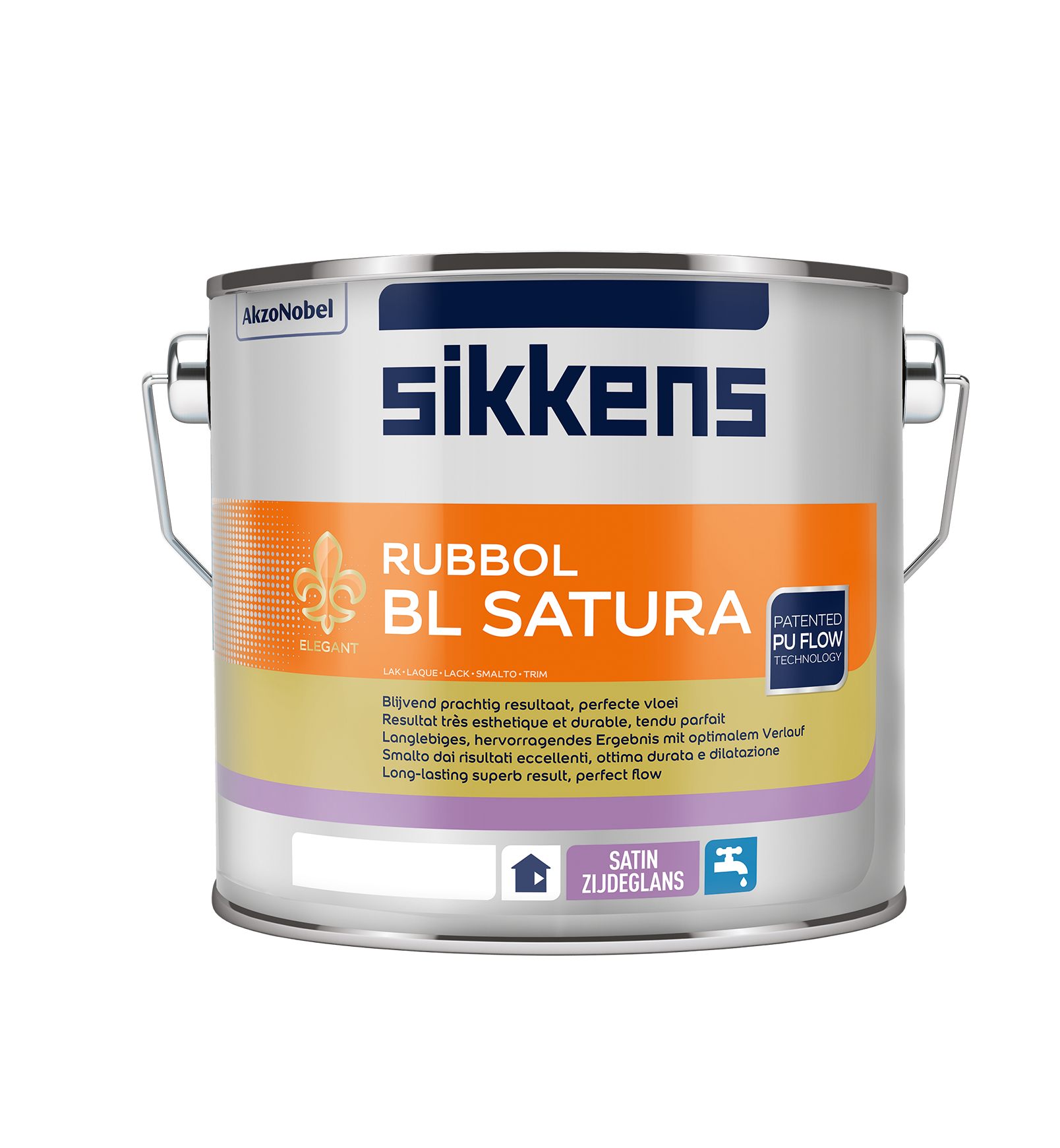 Smalto all'acqua Sikkens Rubbol BL Satura bianco 1 litro