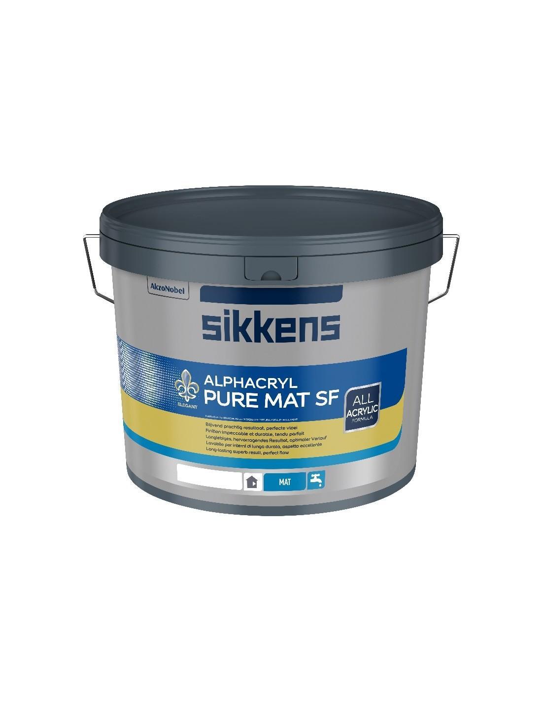 Idropittura murale lavabile per interno Sikkens Alphacryl Pure Mat SF bianca 1 litro