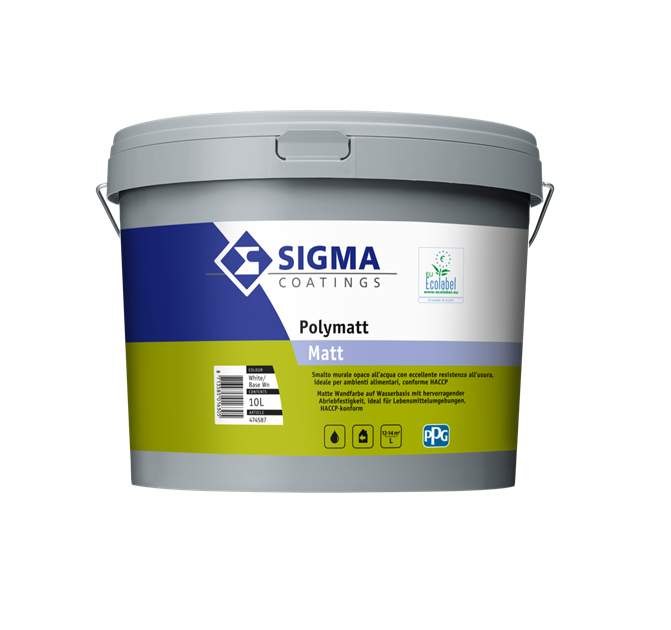 Smalto murale all' acqua per interno Sigma Polymatt bianco 10 litri