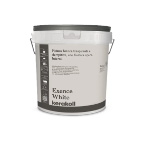 Pittura bianca traspirante e riempitiva opaca  exence white 4 litri