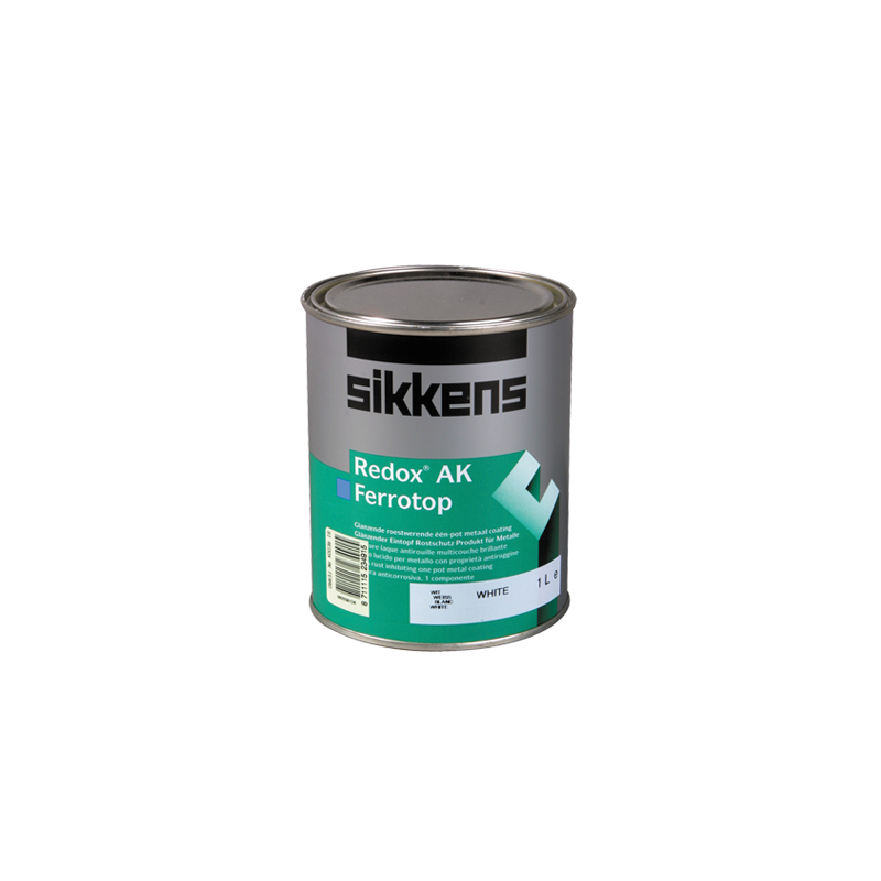Smalto sintetico lucido per esterno e interno Sikkens Redox Ak Ferrotop bianco 1 litro