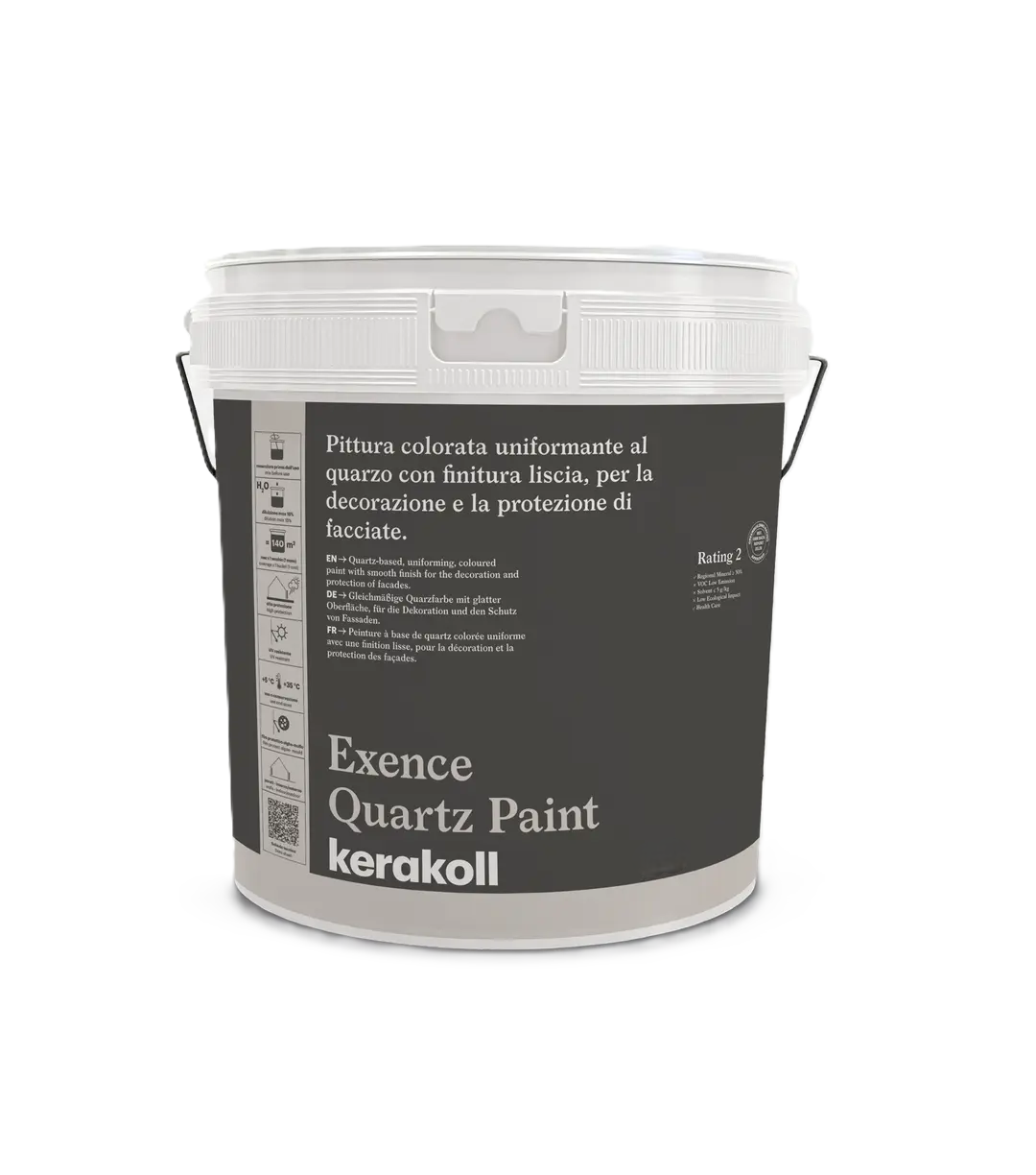 Pittura acrilica al quarzo riempitiva Kerakoll Exence Quartz Paint bianca 4 litri