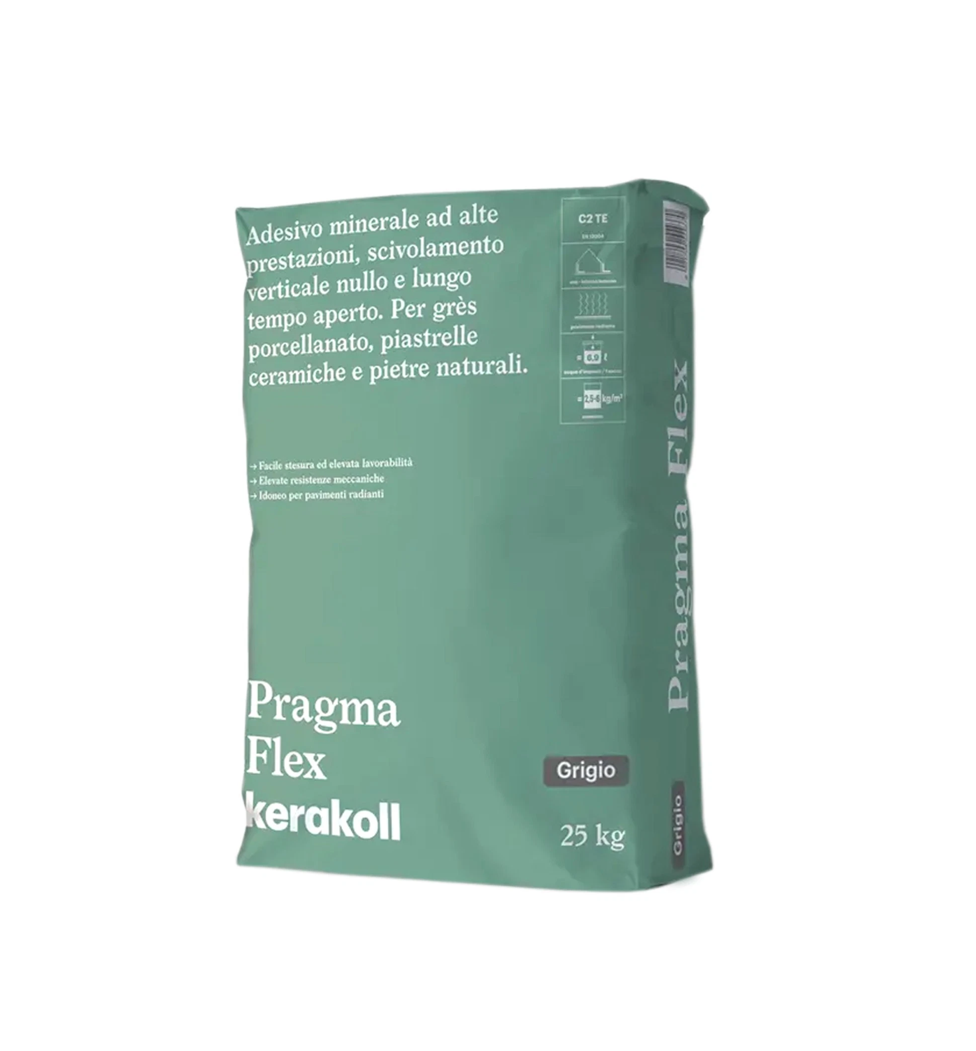 Adesivo minerale per lu2019incollaggio ad alte prestazioni Kerakoll Pragma Flex grigio 25kg