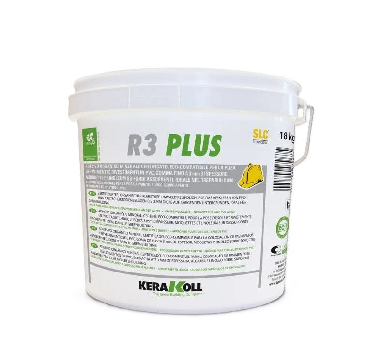 Adesivo per la posa di pavimentazioni tessili Kerakoll R3 Plus 18kg
