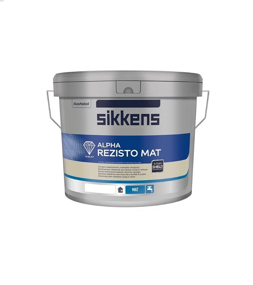 Idropittura opaca lavabile Sikkens Alpha Rezisto Mat bianca 5 litri