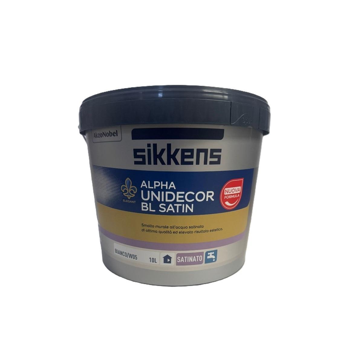 Smalto murale all'acqua Sikkens Alpha Unidecor BL Satin per interni bianco 10 litri