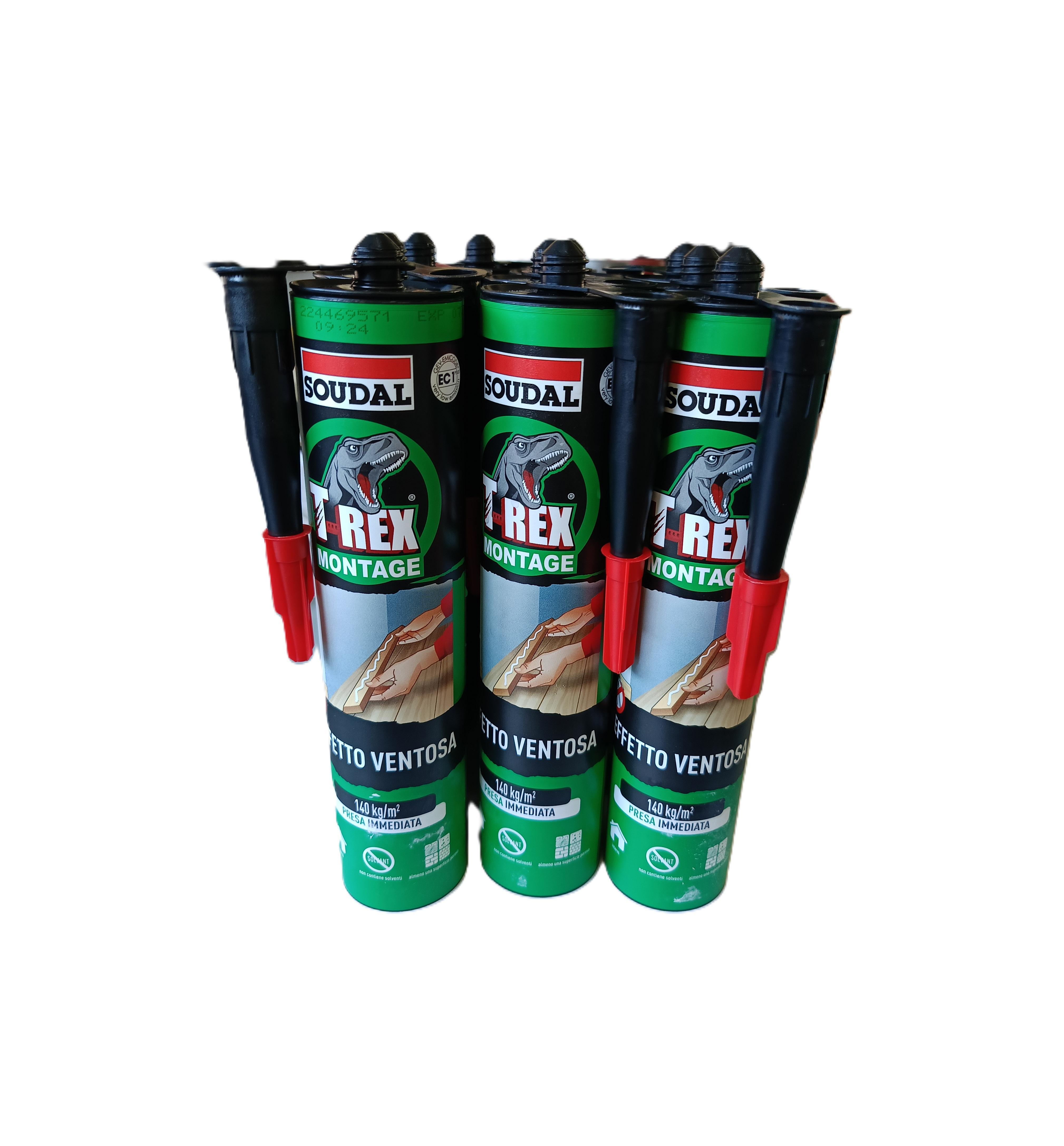Adesivo di montaggio T-Rex Montage Soudal effetto ventosa 310ml 10 pezzi