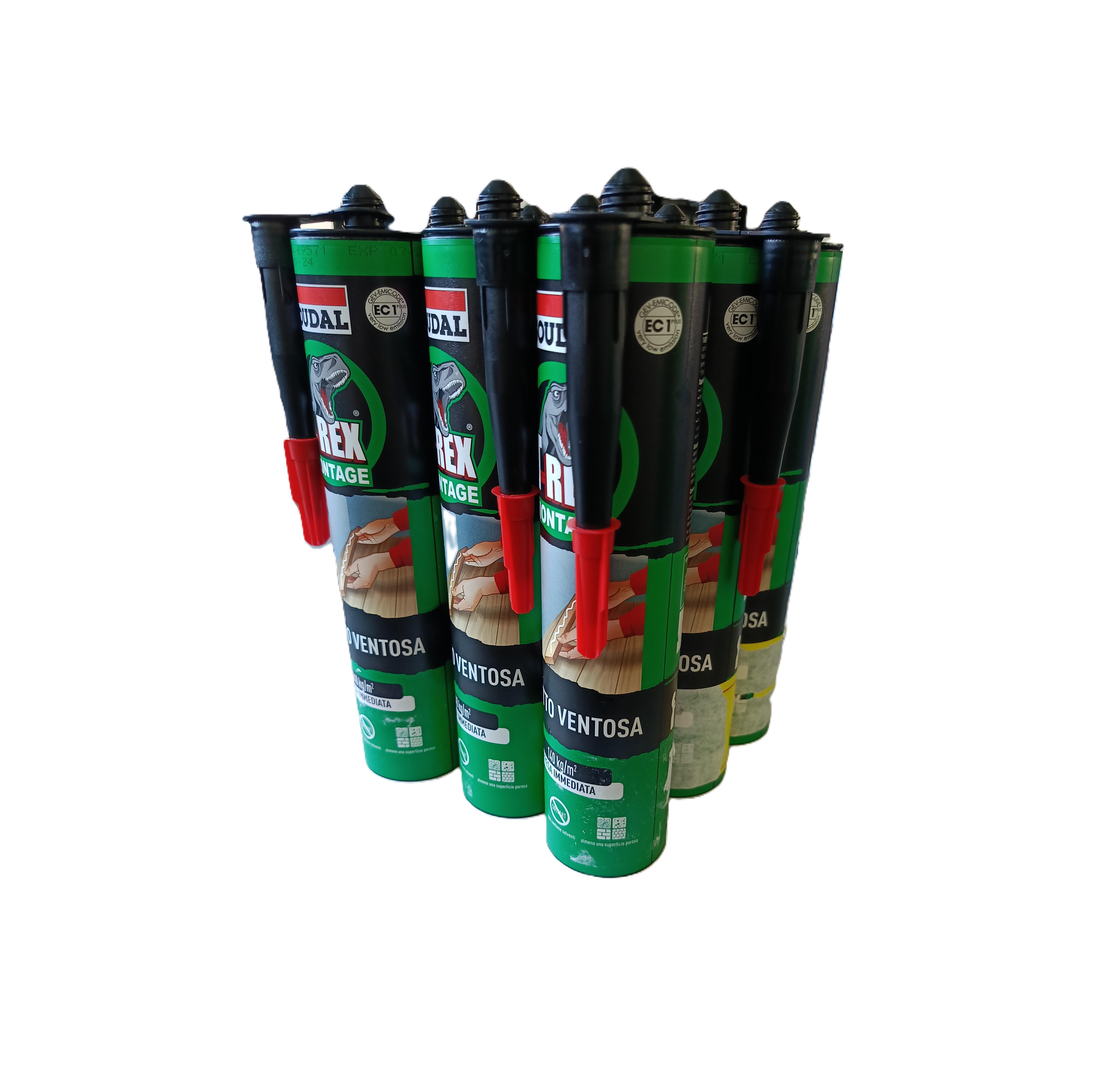 Adesivo di montaggio T-Rex Montage Soudal effetto ventosa 310ml 10 pezzi