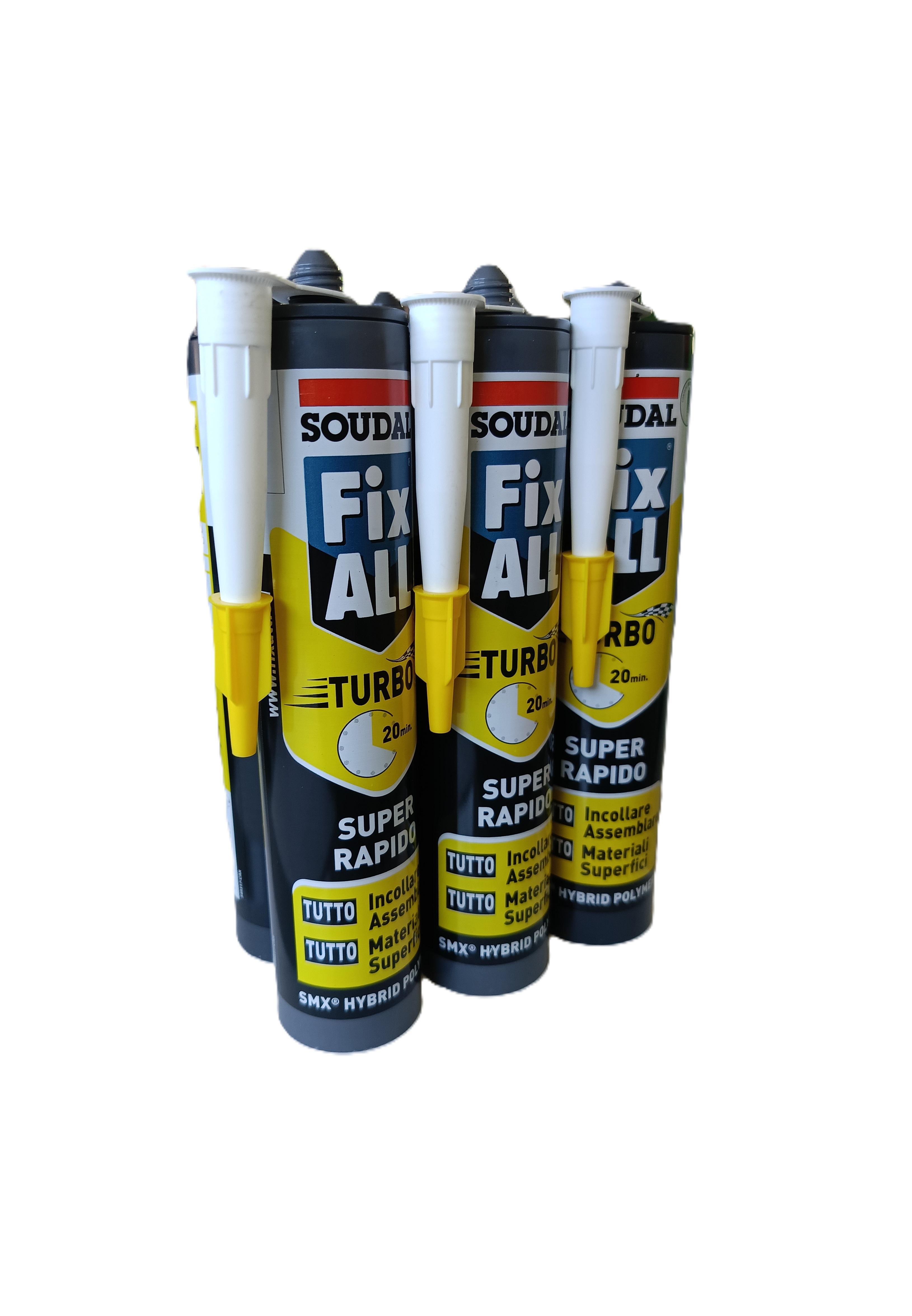 Adesivo sigillante Soudal Fix ALL Turbo bianco 290ml 12 Pezzi