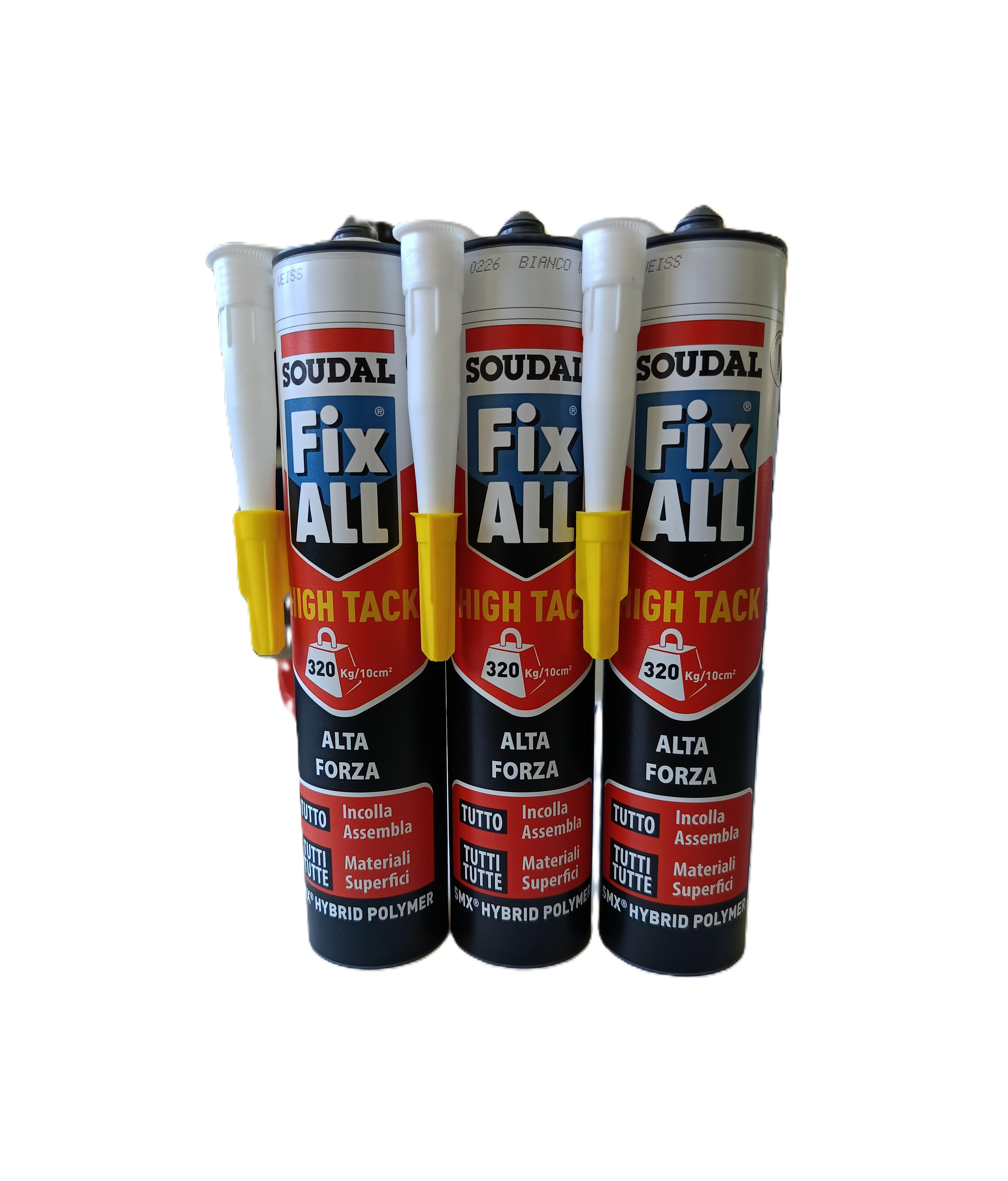 Adesivo sigillante Soudal Fix ALL High Tack 290ml bianco 3 Pezzi