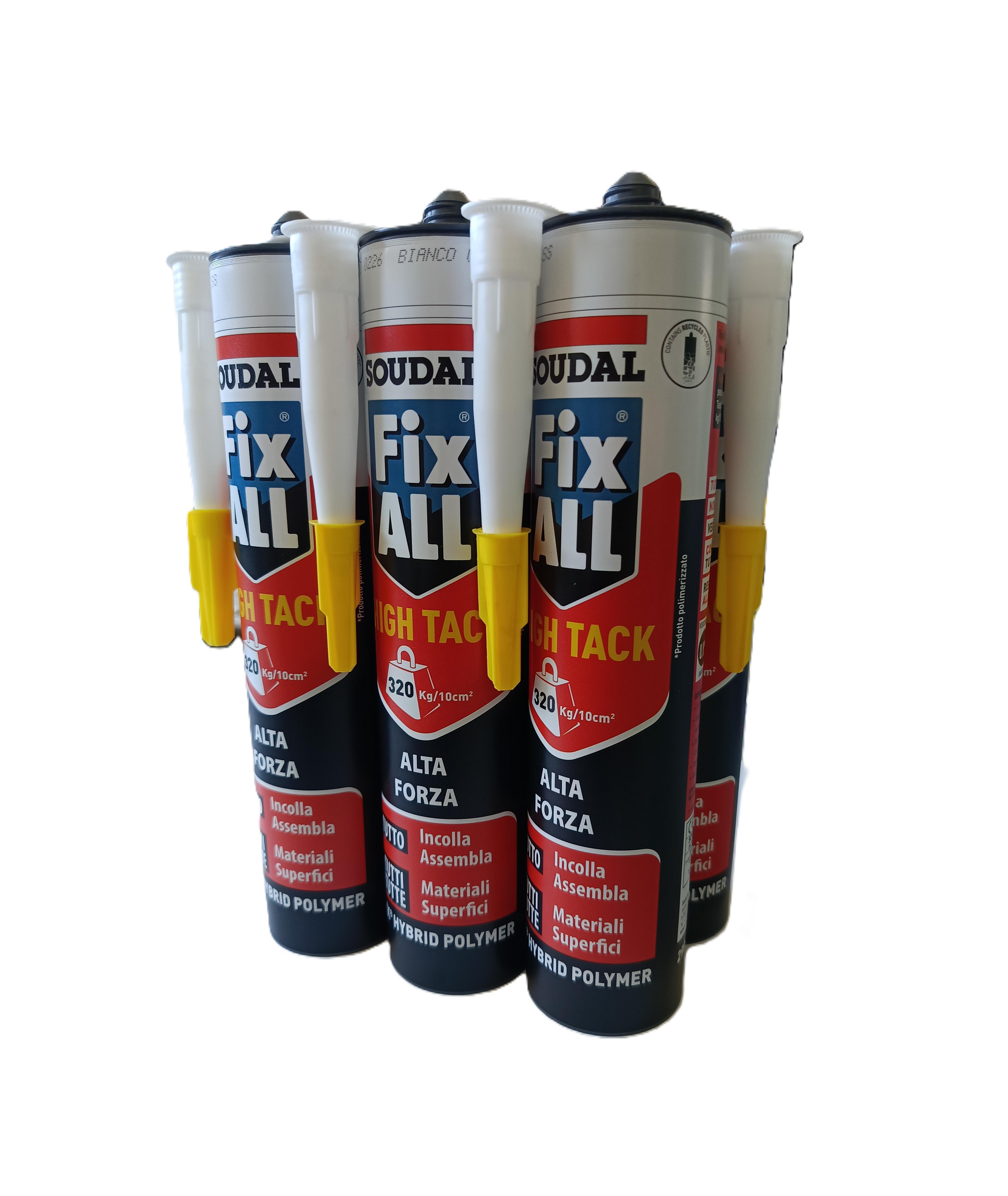 Adesivo sigillante Soudal Fix ALL High Tack 290ml bianco 12 Pezzi