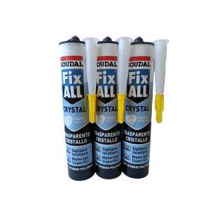 Adesivo sigillante  fix all crystal trasparente 290ml 12 pezzi