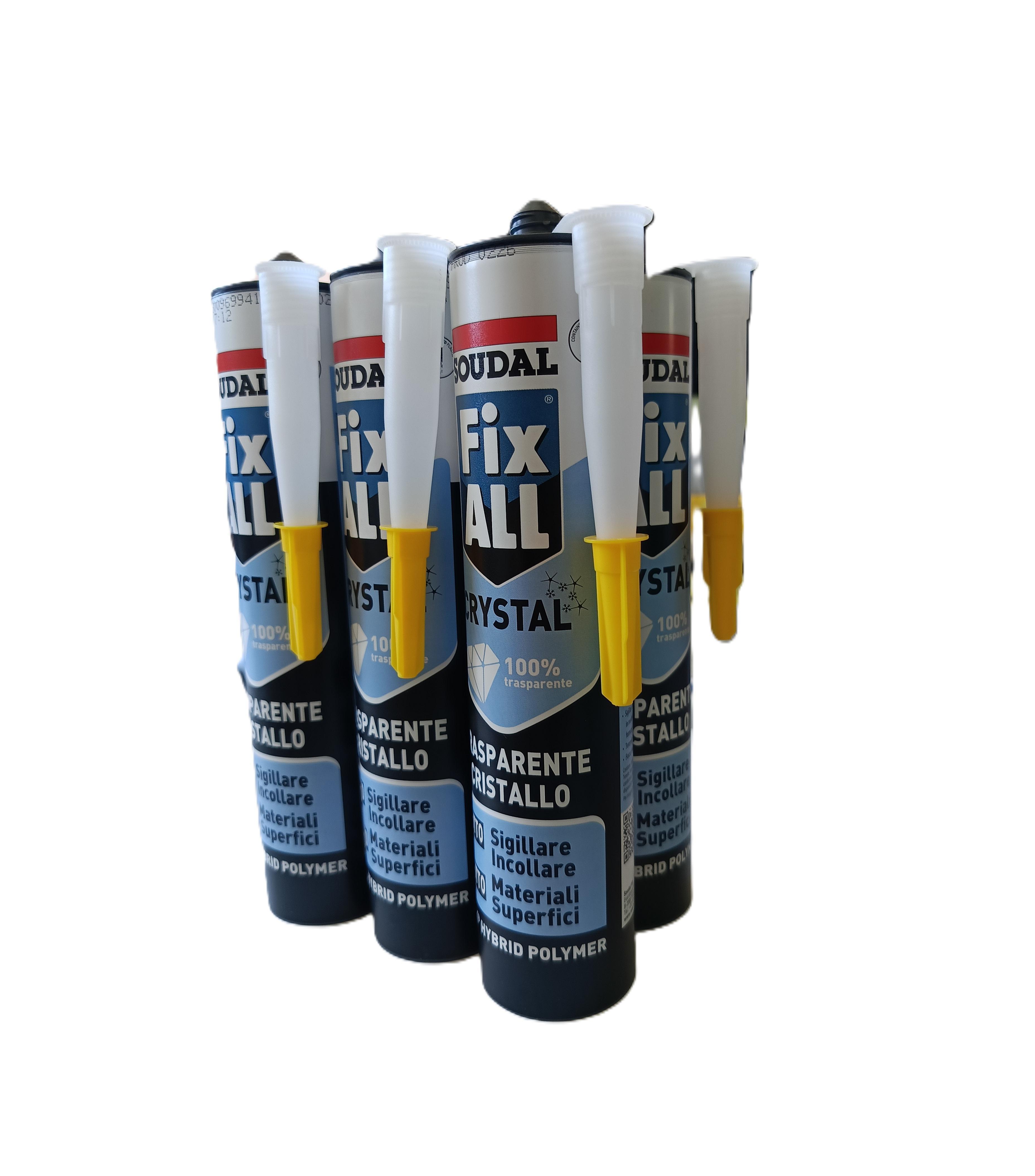 Adesivo sigillante Soudal Fix ALL Crystal trasparente 290ml 12 Pezzi