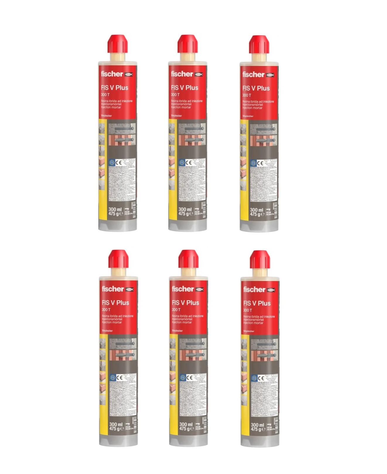 ancorante-chimico-fischer-fis-v-plus-300t-300ml-6-pezzi Ancorante chimico Fischer Fis V-Plus 300T 300ml 6 pezzi