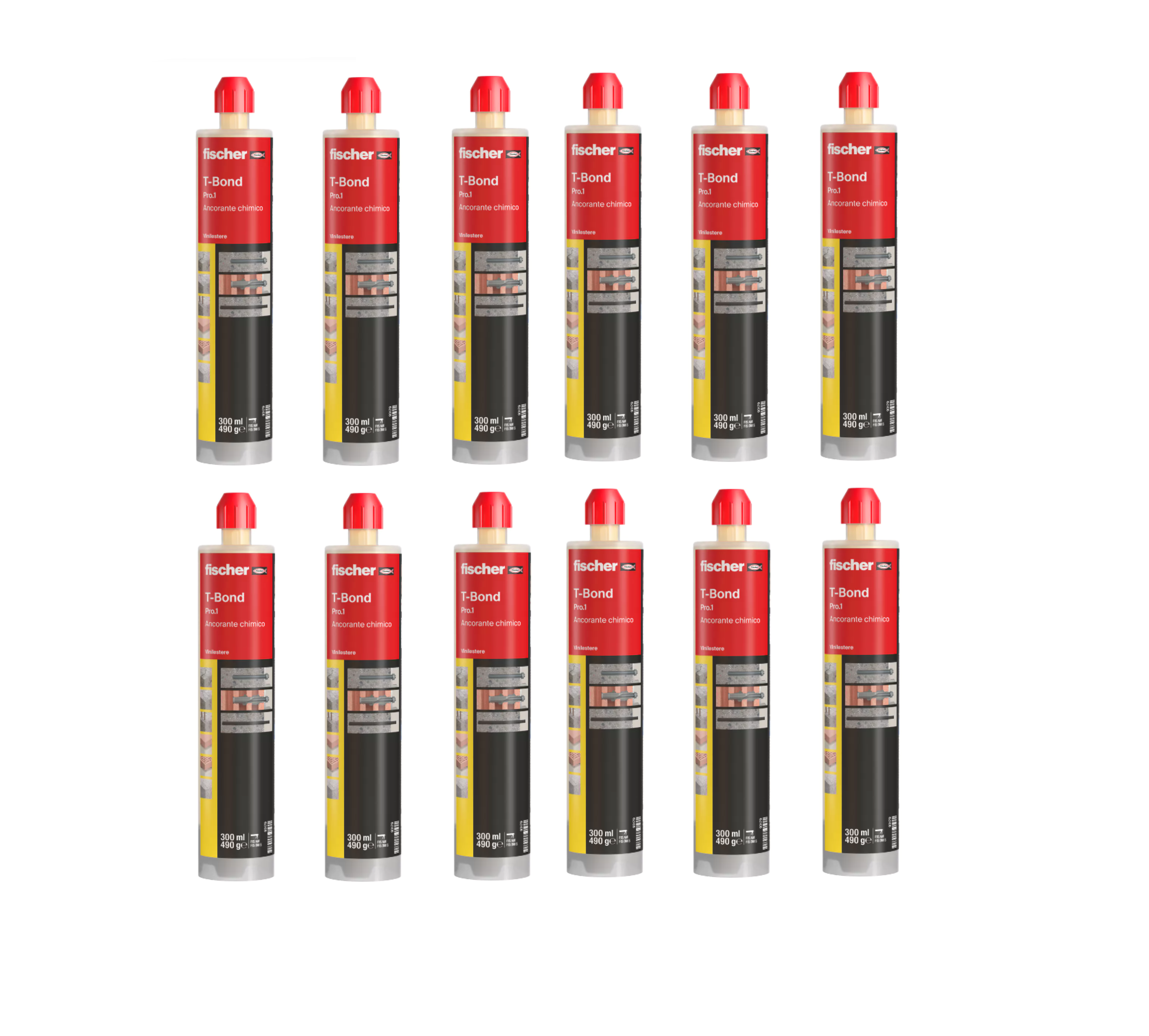 Resina hybrid FISCHER T-Bond plus 300ml 12 Pezzi 