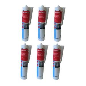 Silicone multiuso acetico antimuffa  sam m bianco 280ml 6 pezzi