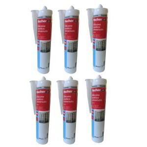 Silicone multiuso acetico antimuffa  sam m trasparente 280ml 6 pezzi
