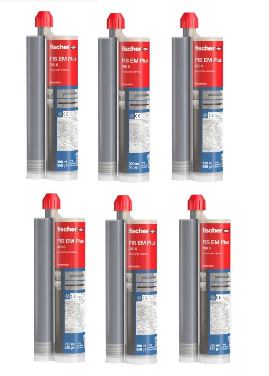 Resina Epossidica Fischer FIS EM PLUS 390 S 6 Pezzi