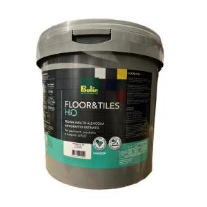 Smalto all'acqua satinato  floor & tiles bianco per interno ed esterno 10 litri