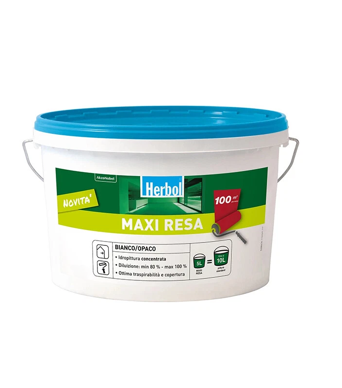 idropittura-murale-traspirante-per-interni-herbol-maxi-resa-bianco-10-litri Idropittura murale traspirante per interni Herbol Maxi Resa bianco 10 litri