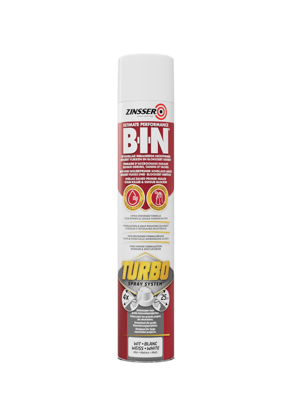Primer Spray Cervus Bin Turbo Zinsser aggrappante e isolante 750ml